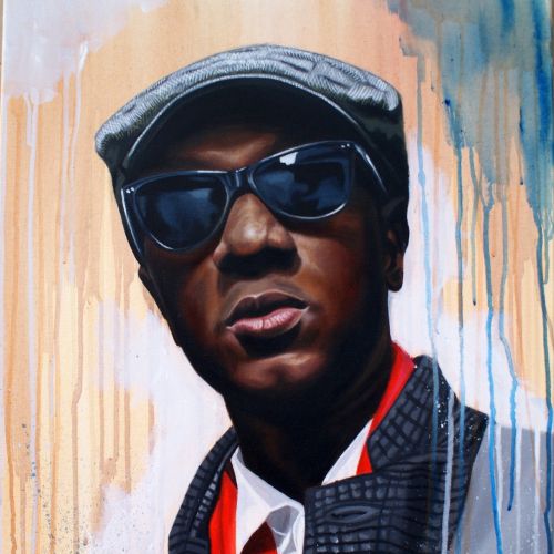 portrait illustration of Aloe Blacc