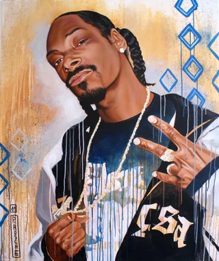 Oil portrait illustration of snoop dogg