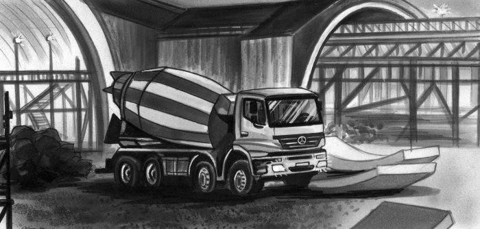 Camion de ciment de transport