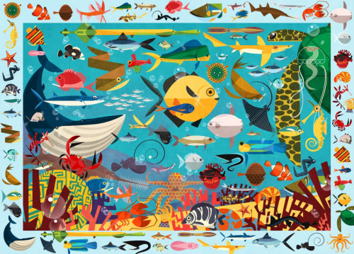 Arte do quebra-cabeça do oceano por Paul Daviz