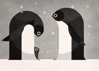 Penguins art for American National Insurance
