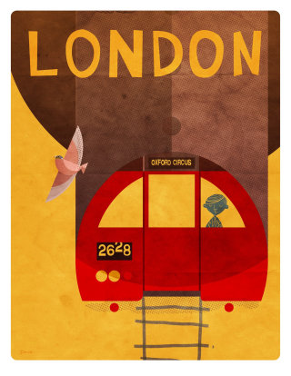 Poster da lembrança do metrô de Londres para a Daviz Industries
