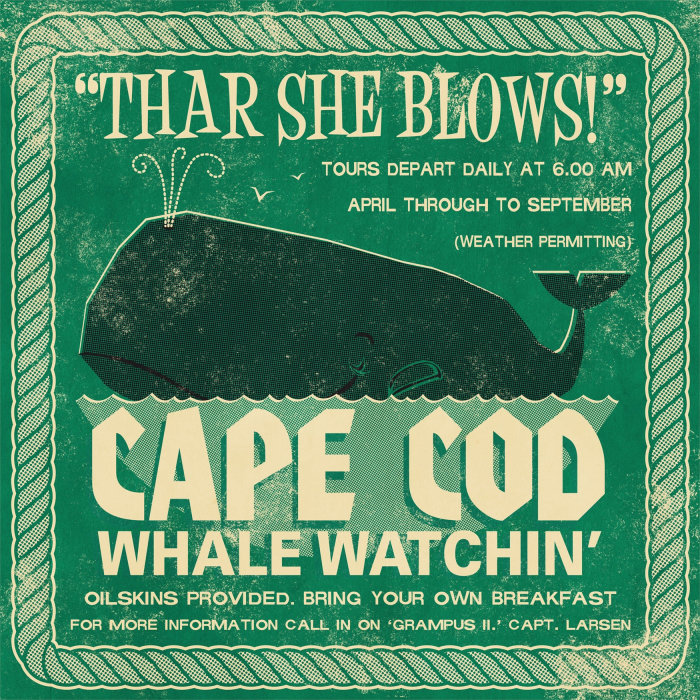 Cape Cod whale watchin Retro Poster for Open Road
