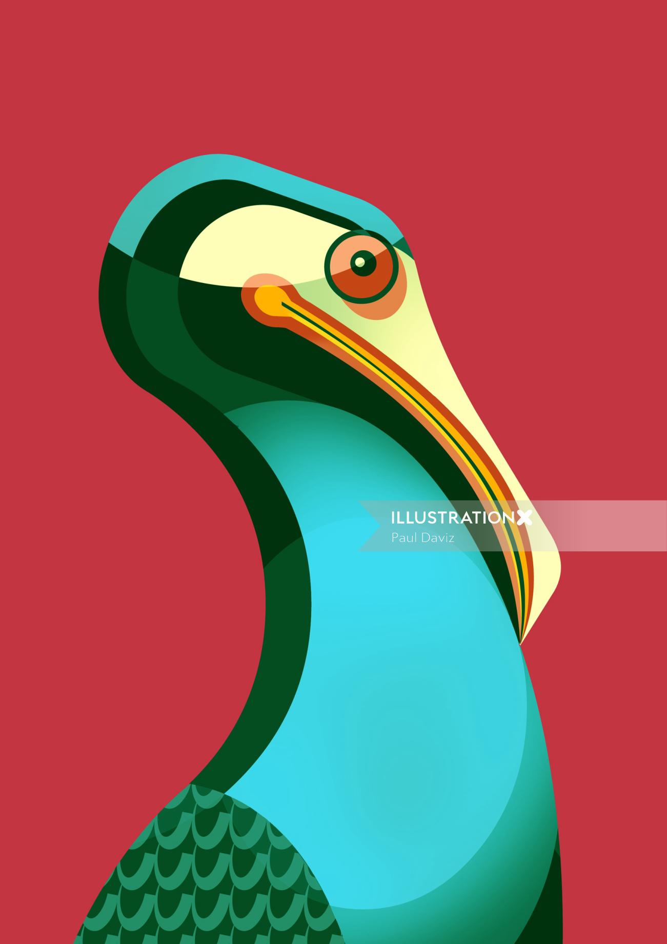 Computer generated  colorful bird
