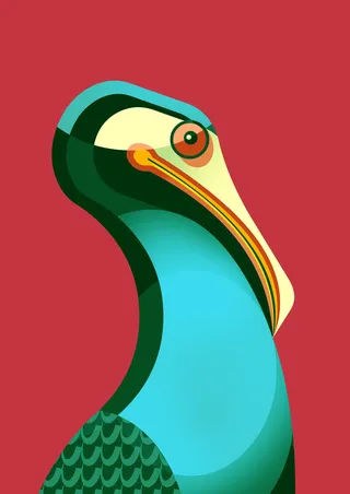 Computer generated  colorful bird
