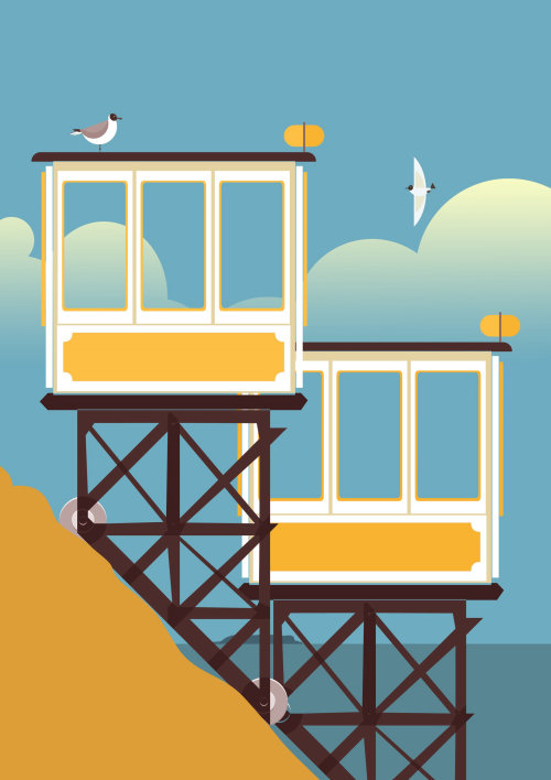 Computer generated Birds on cabins
