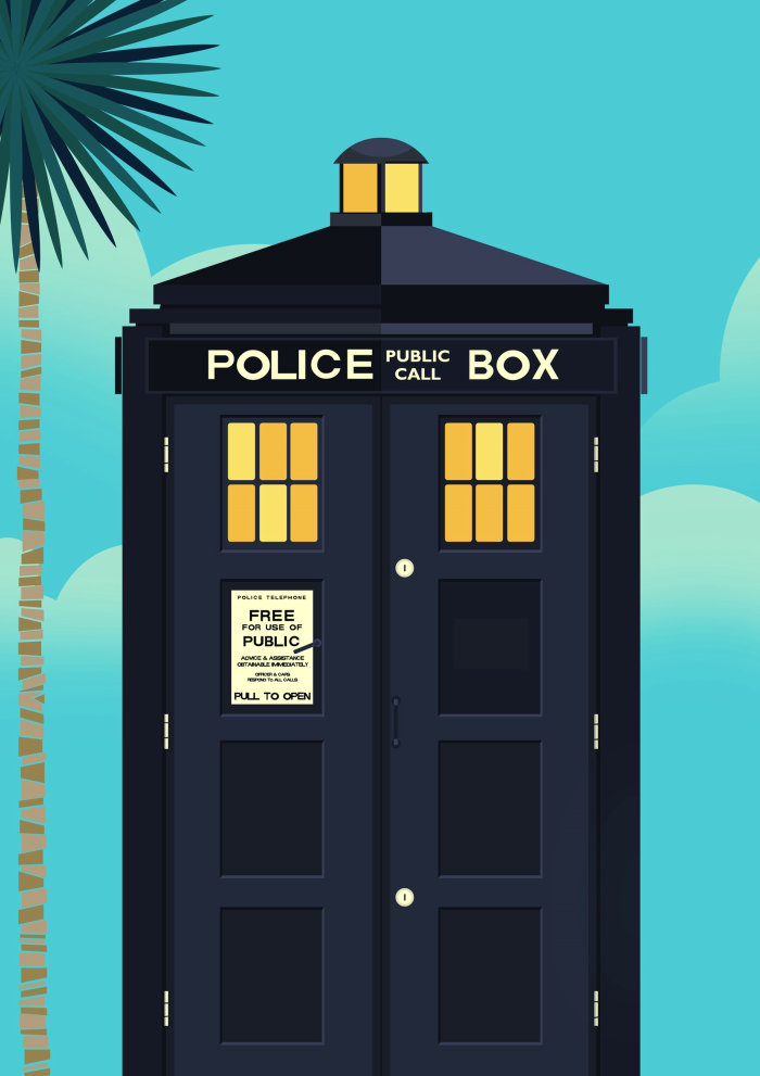 Police box vector illustration 