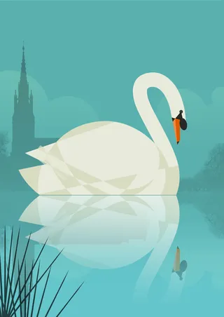 Vector illustration of Tundra swan