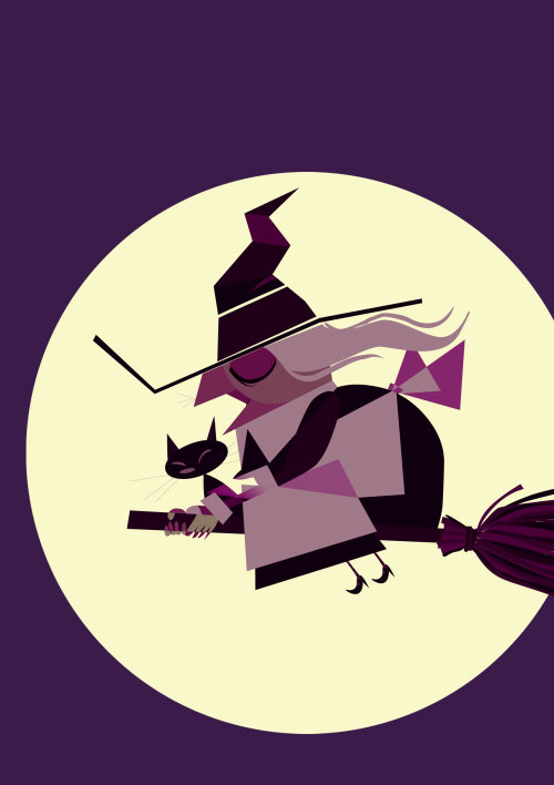 Computer Generated Witch on broom
