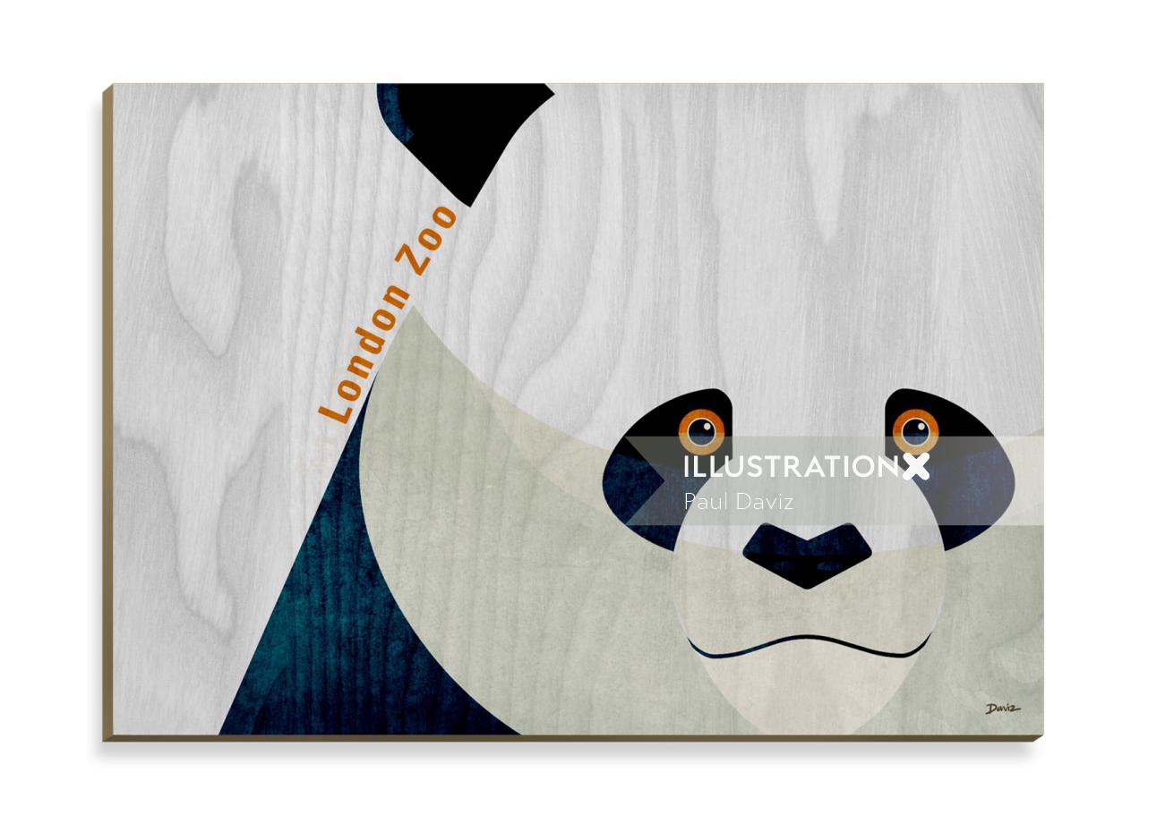 Panda - design de cartão postal