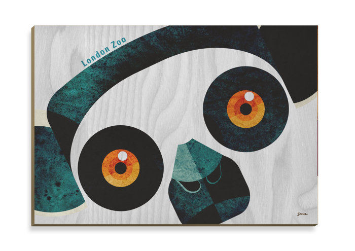 Wooden postcard art of Lemur