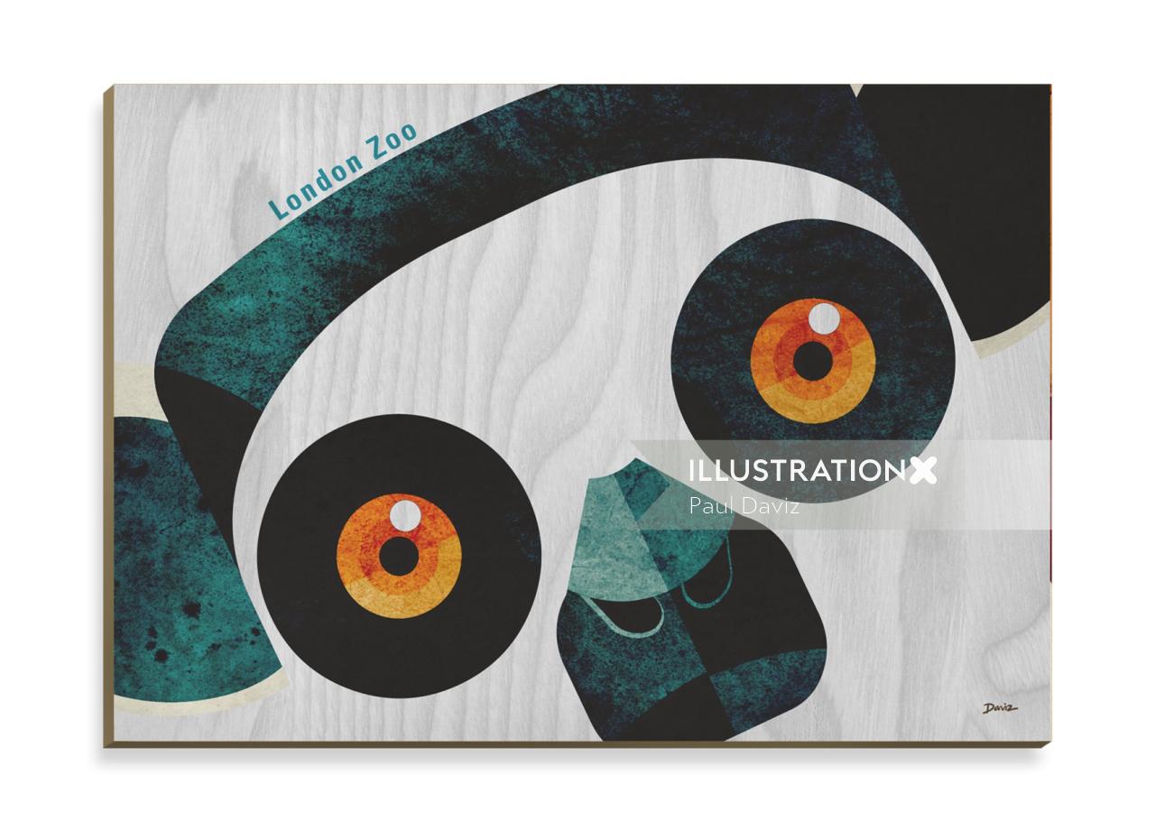 Arte de cartão postal de madeira de lêmure
