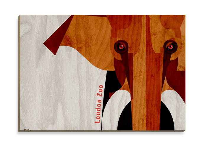 Stolarnia Kartek的大象木制明信片设计
