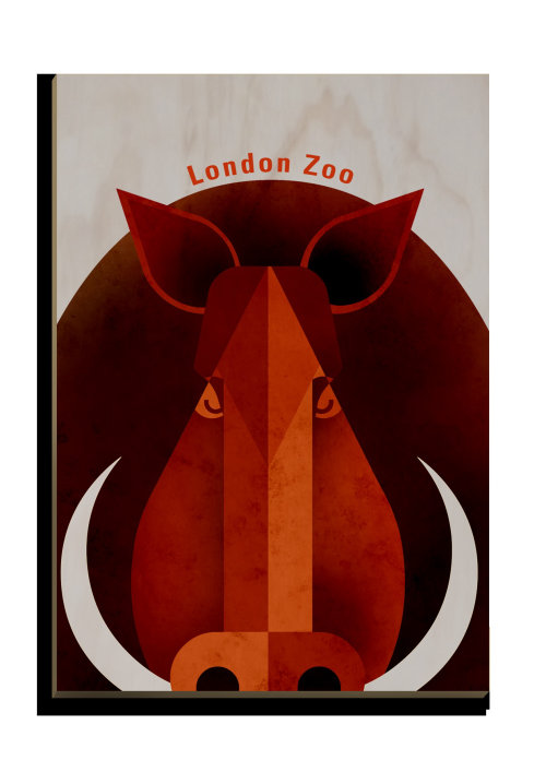 Wild Boar Wooden Postcard design for Stolarnia Kartek
