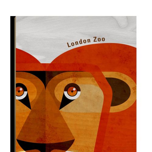 Wooden postcard art of Lion