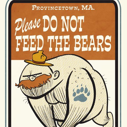 Lettering Please do not feed the bears
