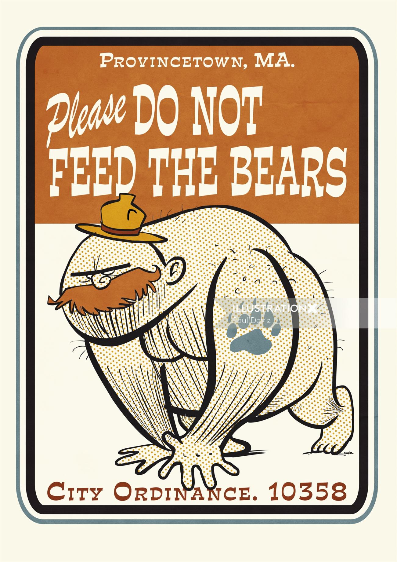 Letras por favor, não alimente os ursos