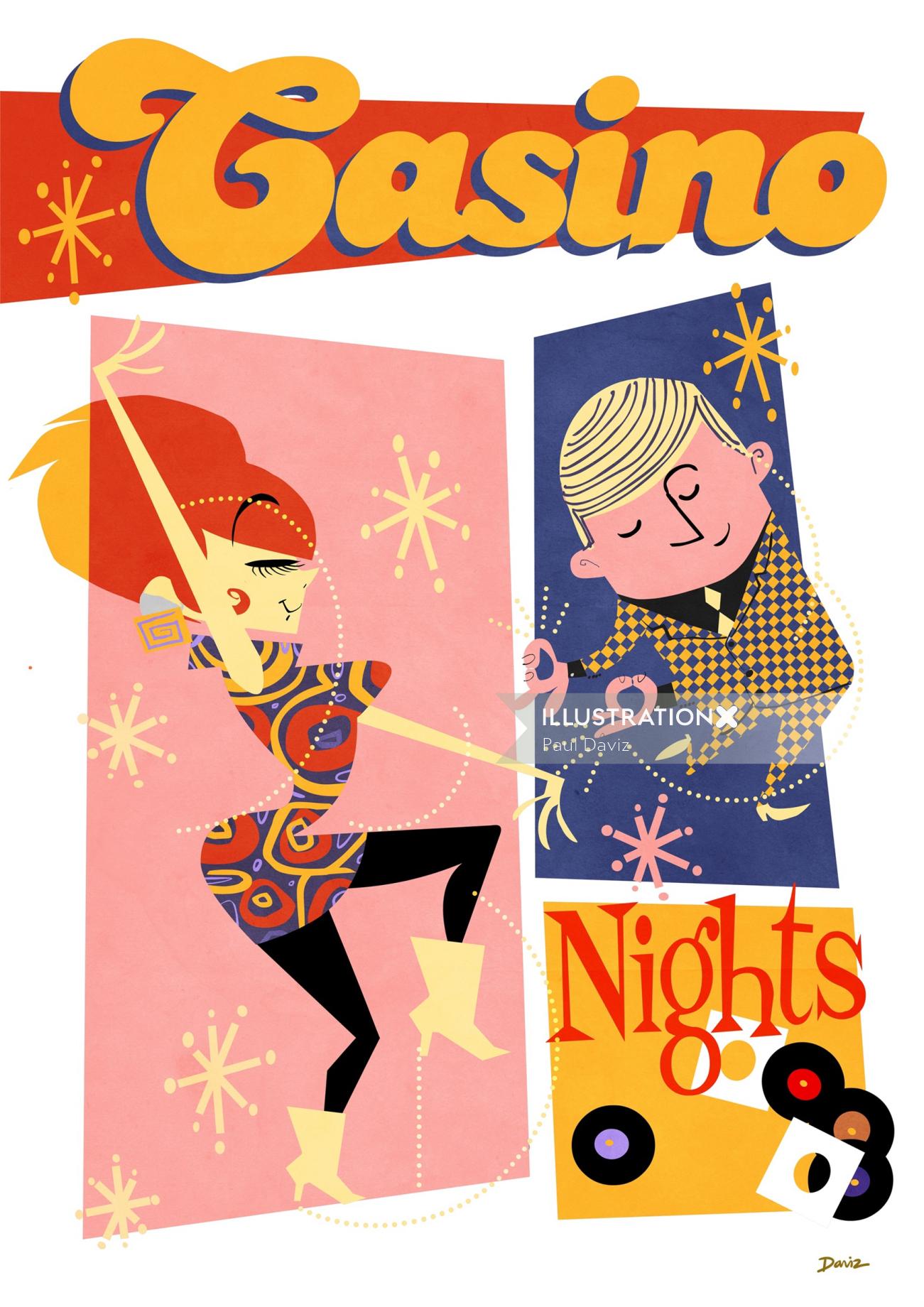 Casino Nights Graphic Greeting card