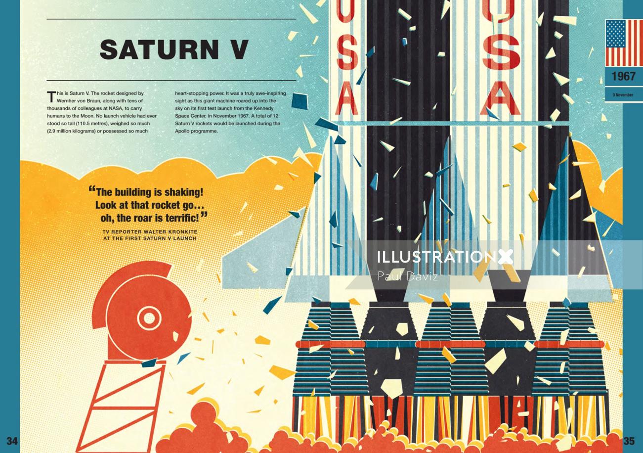 Graphic saturn v rocket
