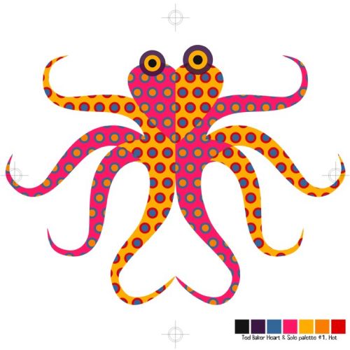 Octopus window display graphic art for Ted Baker
