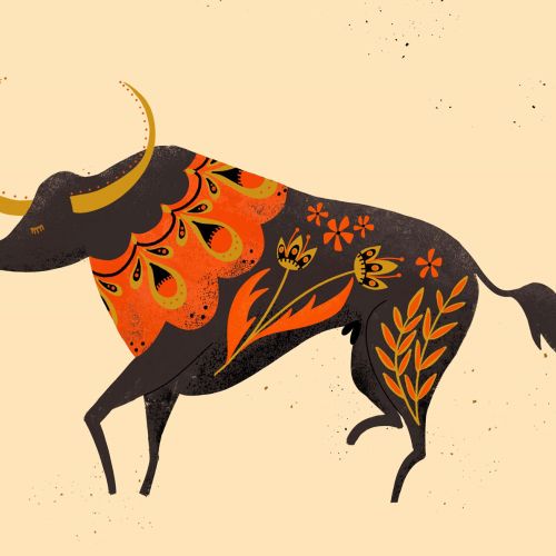Graphic art of bull