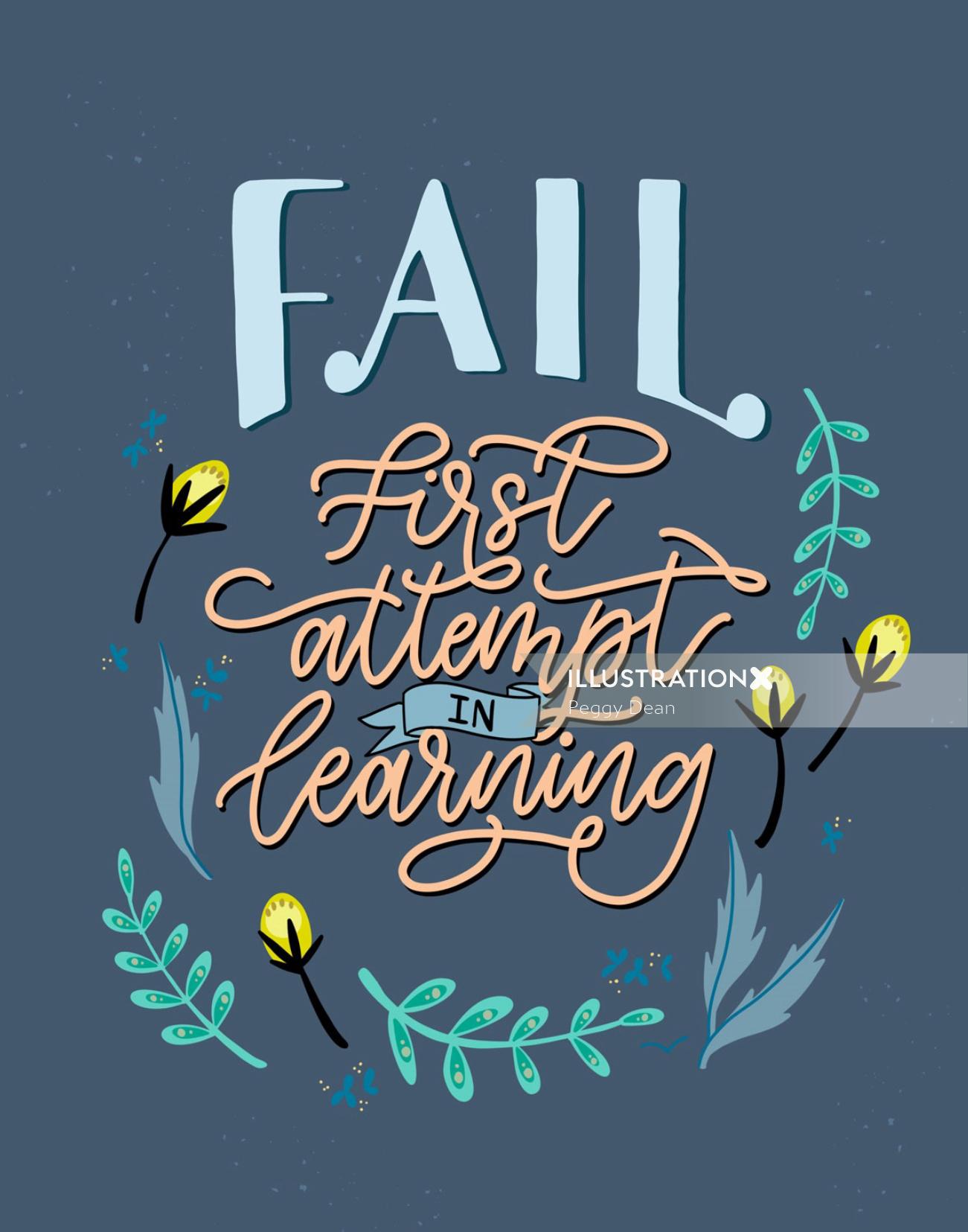 Fail first attempt is learning calligraphy 