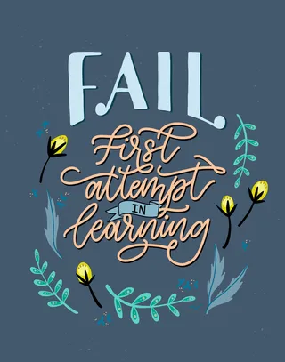 Fail first attempt is learning calligraphy 