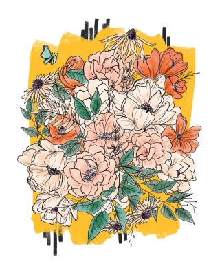ペギー・ディーンによる美しい花の絵画