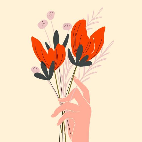 Hand holding Graphic flower