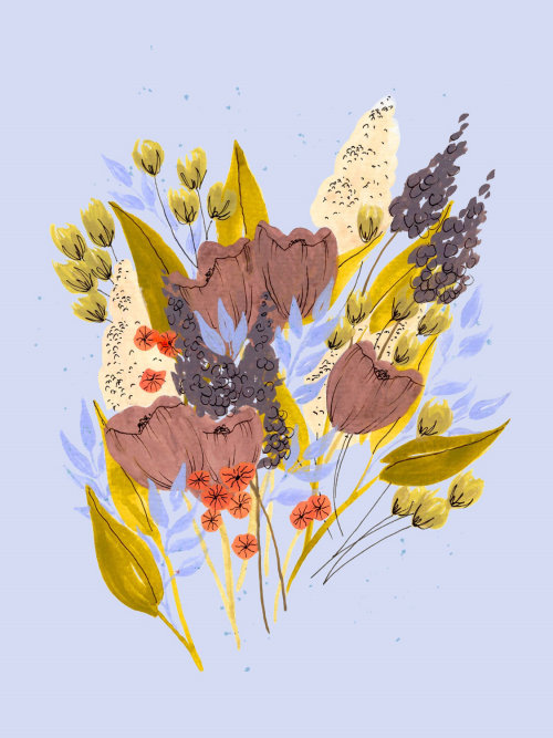 Graphic flower art