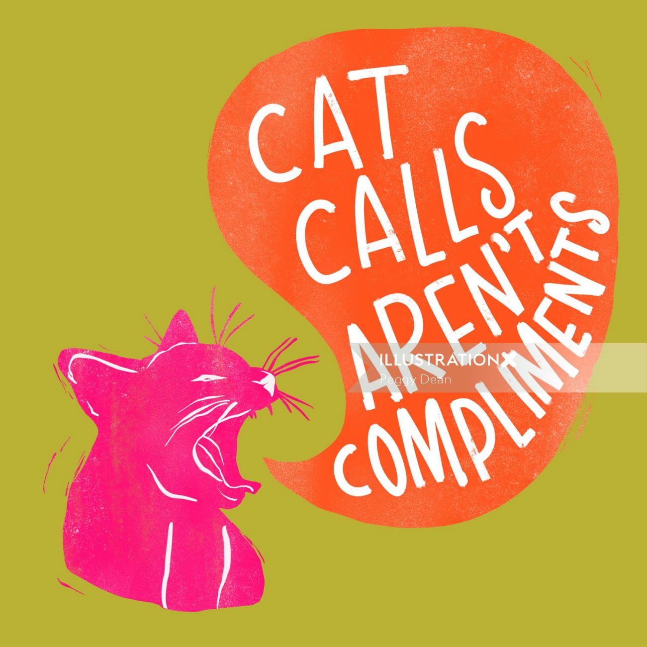 Lettering art of cats calls aren't compliments 