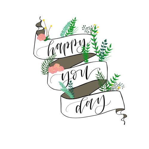 Lettering art of happy you day 