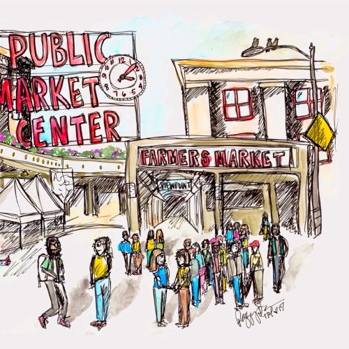 Public market center drawing 