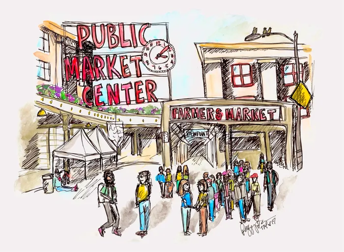 Public market center drawing 