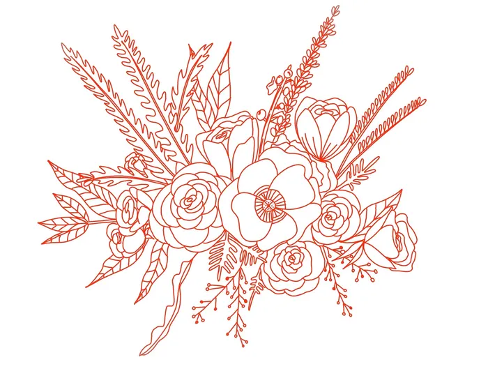 Line art of flowers