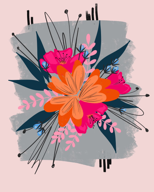 Graphic vibrant flowers