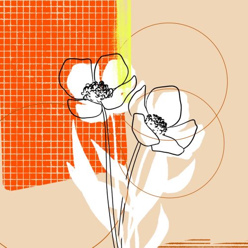Graphic flower line art
