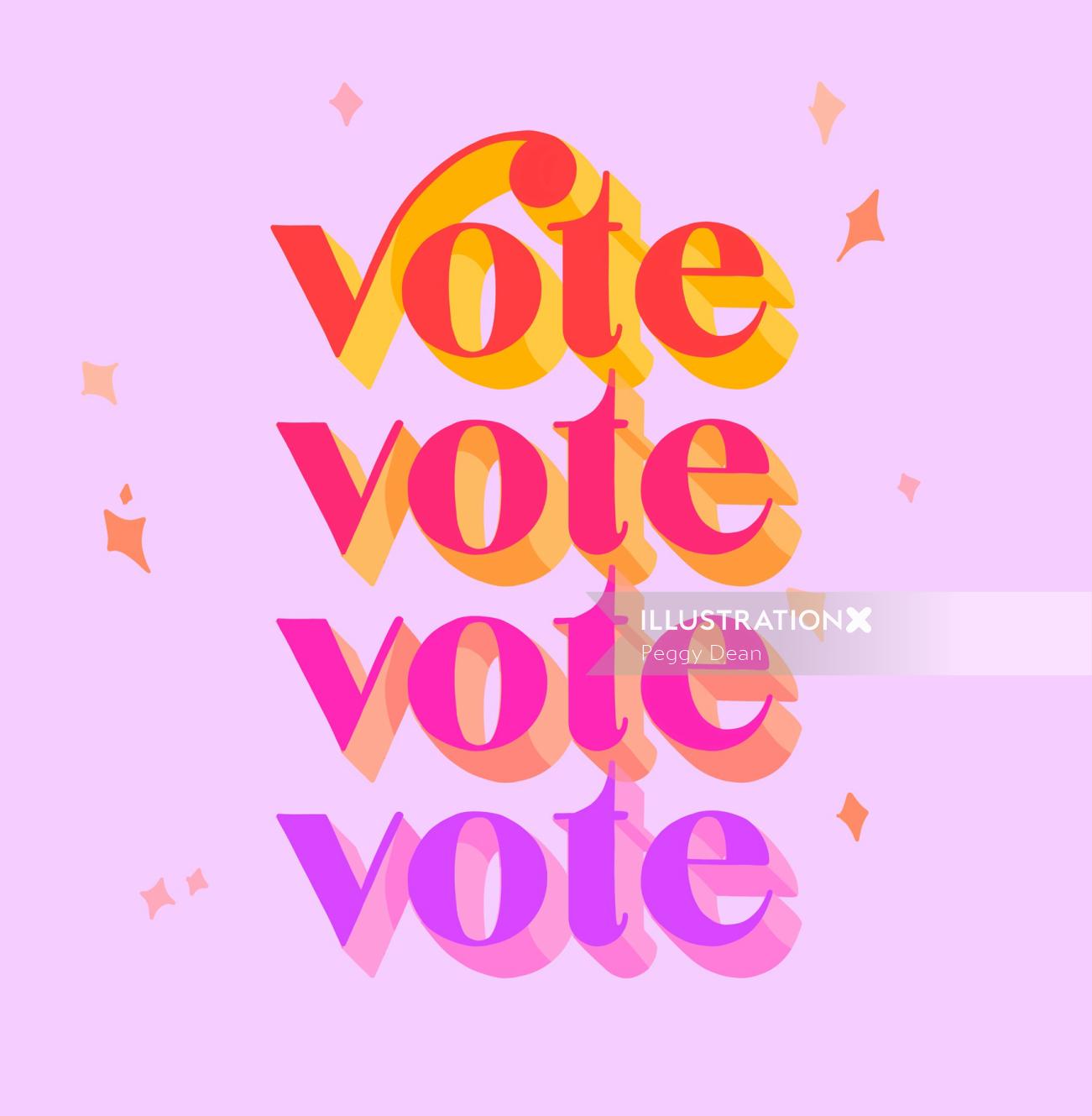 Graphic Lettering Vote
