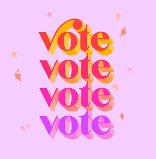 Graphic Lettering Vote
