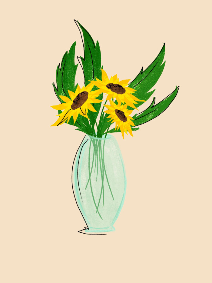 Vase à fleurs graphique