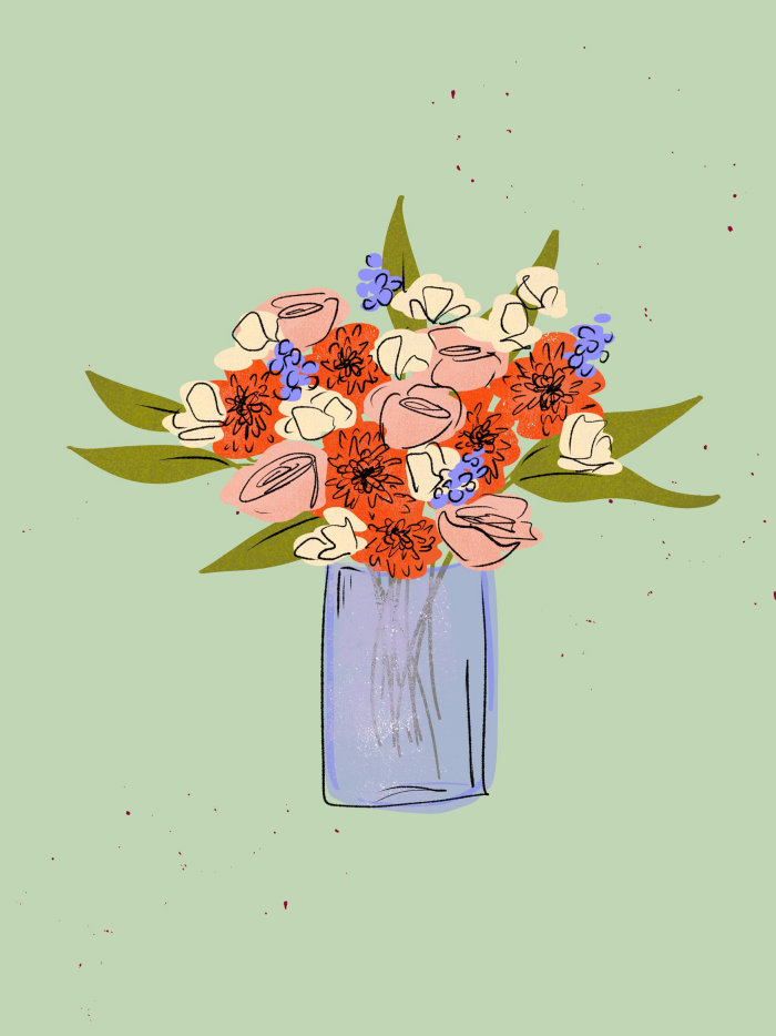 Vase à fleurs graphique