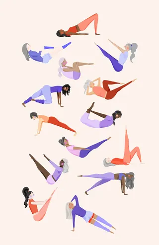 Graphic women stretching