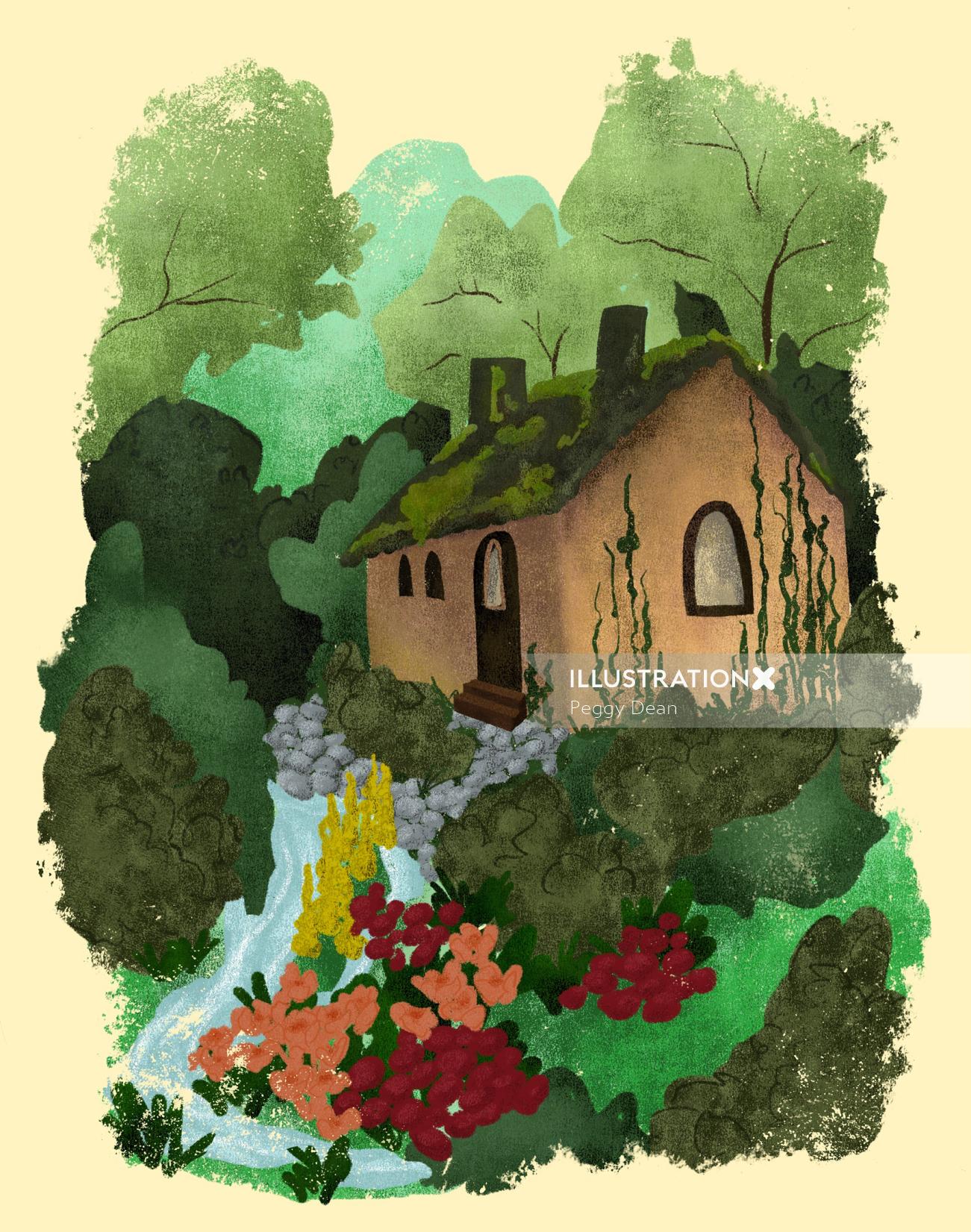 casa de la naturaleza en el bosque