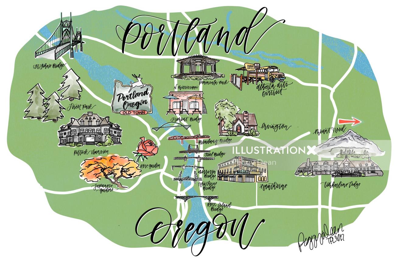 Mapa de Portland oregon