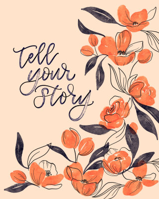Conte sua história com letras manuais