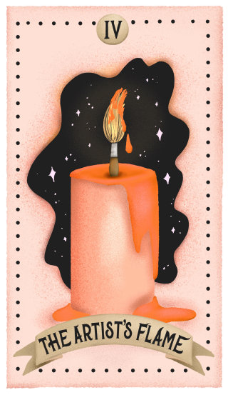 Graphic of burning candle