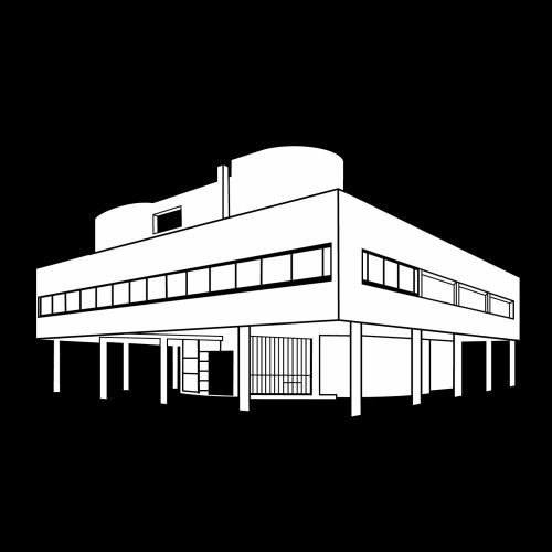Black & white architecure of a house

