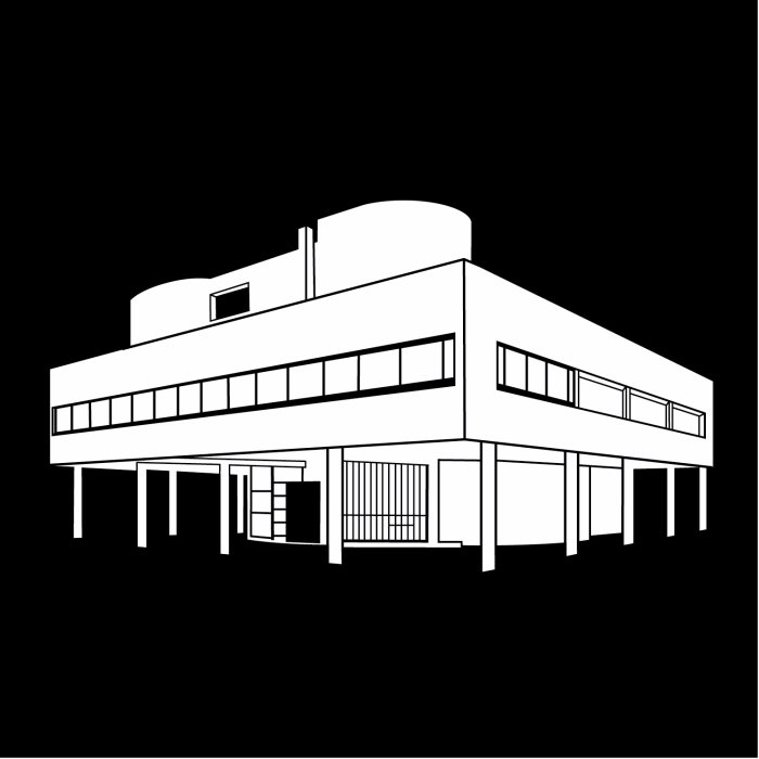 Architecture noire et blanche d&#39;une maison