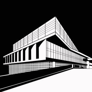 elegante arquitectura en blanco y negro
