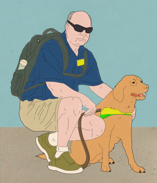 L&#39;art numérique du vieil homme avec chien
